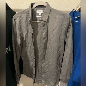 Calvin Klein grey button up shirt